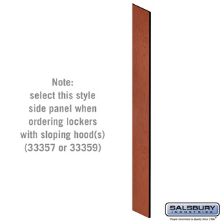 SalsburyIndustries 33339CHE 15 in. Deep Designer Wood Locker Side Panel For 6 Feet High- With Sloping Hood- Cherry