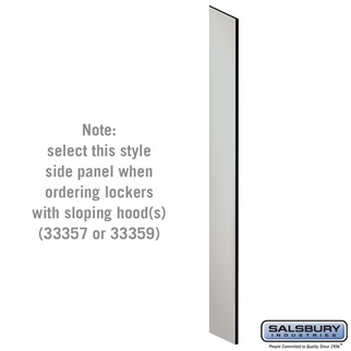 SalsburyIndustries 33339GRY 15 in. Deep Designer Wood Locker Side Panel For 6 Feet High- With Sloping Hood- Gray
