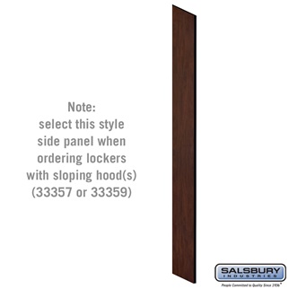 SalsburyIndustries  15 in. Deep Designer Wood Locker Side Panel For 6 Feet High- With Sloping Hood- Mahogany