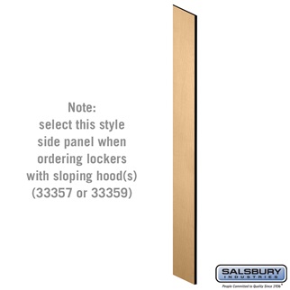 SalsburyIndustries 33339MAP 15 in. Deep Designer Wood Locker Side Panel For 6 Feet High- With Sloping Hood- Maple