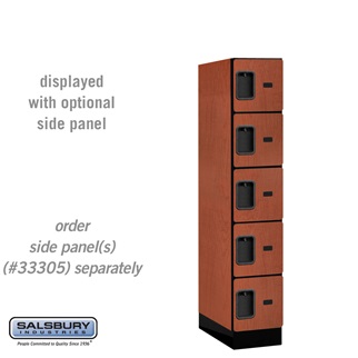 SalsburyIndustries 35151CHE Five Tier Box Style Tier 1 Wide 5 ft. X 21 in. Designer Wood Locker - Cherry