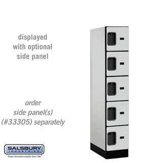 SalsburyIndustries 35151GRY Five Tier Box Style Tier 1 Wide 5 ft. X 21 in. Designer Wood Locker - Gray