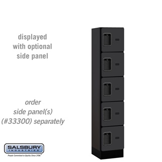 SalsburyIndustries 35155BLK Five Tier Box Style Tier 1 Wide 5 ft. X 15 in. Designer Wood Locker - Black