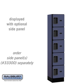 SalsburyIndustries 35155BLU Five Tier Box Style Tier 1 Wide 5 ft. X 15 in. Designer Wood Locker - Blue