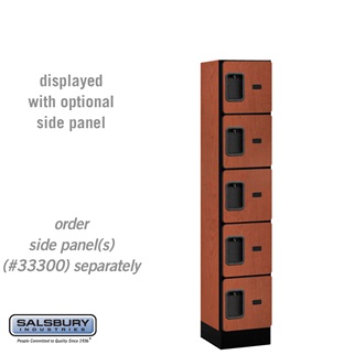 SalsburyIndustries 35155CHE Five Tier Box Style Tier 1 Wide 5 ft. X 15 in. Designer Wood Locker - Cherry