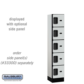 SalsburyIndustries 35155GRY Five Tier Box Style Tier 1 Wide 5 ft. X 15 in. Designer Wood Locker - Gray