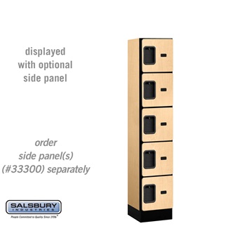 SalsburyIndustries 35155MAP Five Tier Box Style Tier 1 Wide 5 ft. X 15 in. Designer Wood Locker - Maple