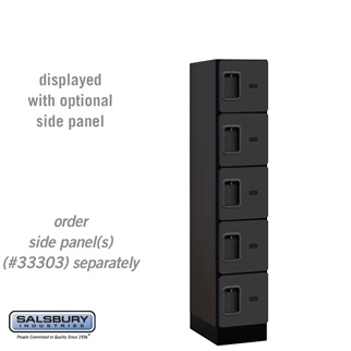 SalsburyIndustries 35158BLK Five Tier Box Style Tier 1 Wide 5 ft. X 18 in. Designer Wood Locker - Black