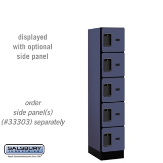 SalsburyIndustries 35158BLU Five Tier Box Style Tier 1 Wide 5 ft. X 18 in. Designer Wood Locker - Blue