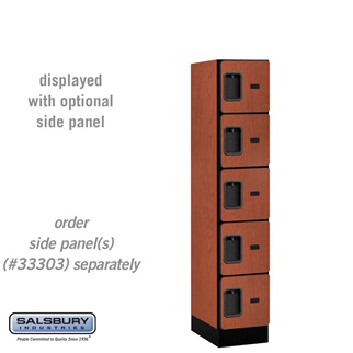 SalsburyIndustries 35158CHE Five Tier Box Style Tier 1 Wide 5 ft. X 18 in. Designer Wood Locker - Cherry