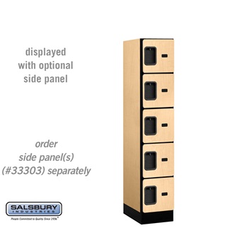 SalsburyIndustries 35158MAP Five Tier Box Style Tier 1 Wide 5 ft. X 18 in. Designer Wood Locker - Maple