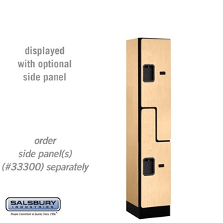 SalsburyIndustries 37155MAP Double Tier S Style 1 Wide 5 ft. X 15 in. Designer Wood Locker - Maple