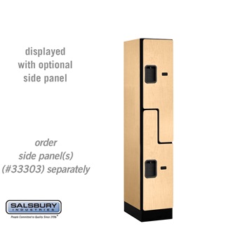 Double Tier S Style 1 Wide 5 ft. X 18 in. Designer Wood Locker - Maple