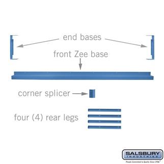 SalsburyIndustries 77572BL Zee Base Kit - 4 in. High- 6 ft. Length For 12 in. Deep Metal Lockers - Blue