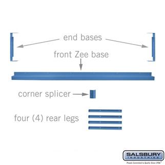 SalsburyIndustries 77578BL Zee Base Kit - 4 in. High- 6 ft. Length For 18 in. Deep Metal Lockers - Blue
