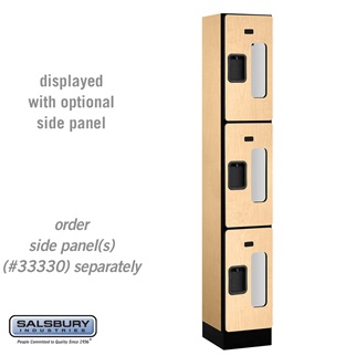 Picture of SalsburyIndustries S-33165MAP 15 in. Deep Triple Tier 1 Wide See-Through Designer Wood Locker - Maple