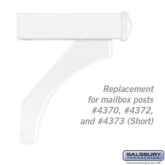 SalsburyIndustries Replacement Arm Kit For Deluxe Post 1 Roadside Mailbox - White