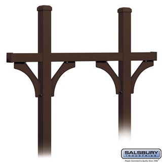 SalsburyIndustries 4875BRZ Deluxe Mailbox Post Bridge Style For 5 Mailboxes - Bronze