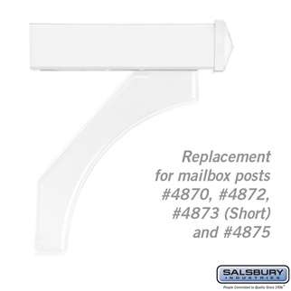 SalsburyIndustries 4877WHT Replacement Arm Kit For Deluxe Post 1 Mailbox - White