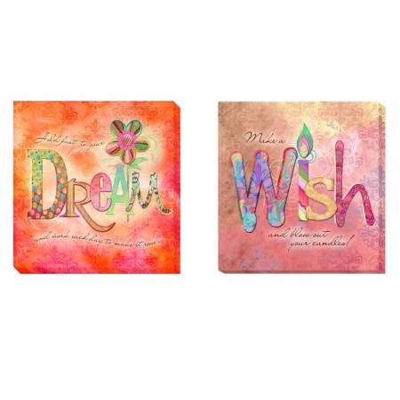 Picture of Artistic Home Gallery 1212291G Dream & Wish Canvas Giclee Set - 12 in.