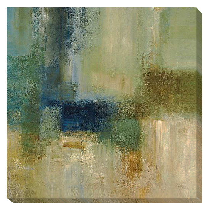Green Abstract Canvas Artwork - 27 in.
