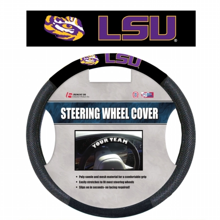 Picture of Fremont Die 58593 Ncaa Lsu Tigers Poly-Suede Steering Wheel Cover