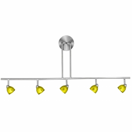 Picture of Cal Lighting SL-954-5-BSYELS Track Lighting&#44; Yellow Art Glass & Brushed Steel