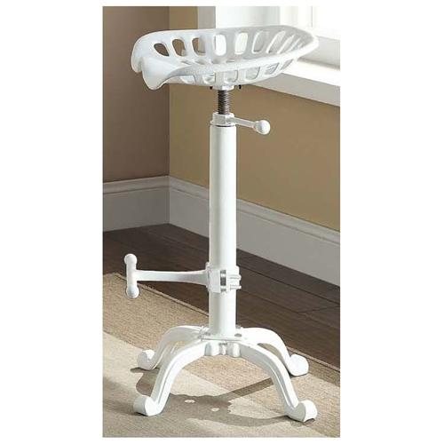 Adjustable Tractor Seat Stool - White