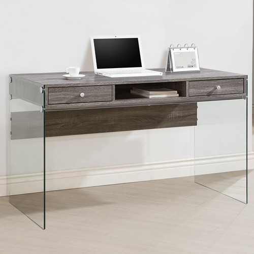 Picture of Coaster Company 800818 Desks Modern Computer Desk with Glass Sides û Grey