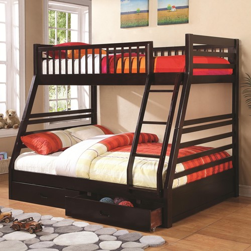 Coaster Company 460184 Bunks Twin Over Full Bunk Bed - Cappuccino -  Coaster Co of America