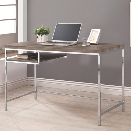 Picture of Coaster Company 801271 Desks Computer Desk With Shelf - Weathered Grey