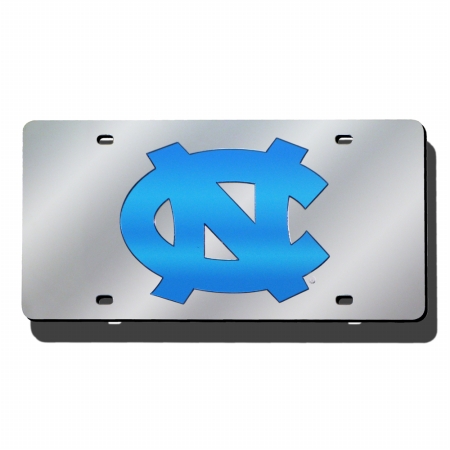 NCAA North Carolina Tar Heels Laser Cut License Plate Cover - Mirrored Acrylic
