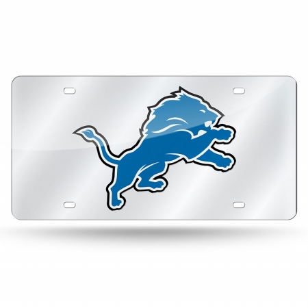 Picture of Rico Industries RIC-LZS2401 Detroit Lions NFL Laser Cut License Plate Cover Silver