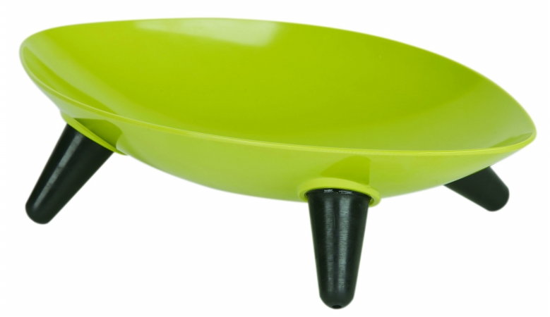 Picture of Pet Life S4OGSPB Melamine Couture Sculpture Single Dog Bowl, Oil Green