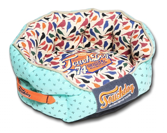 Picture of Pet Life PB55BLLG Touchdog Chirpin-Avery Rounded Premium Designer Dog Bed- Large