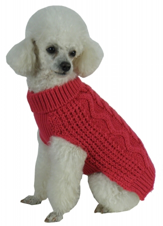 Picture of Pet Life SW11RDSM Swivel-Swirl Heavy Cable Knitted Fashion Designer Dog Sweater&#44; Small