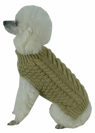 Swivel-Swirl Heavy Cable Knitted Fashion Designer Dog Sweater- Extra Small - Pet Life SW11TNXS