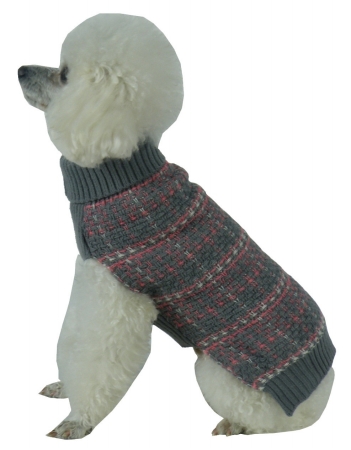 Picture of Pet Life SW15GYPMD Vintage Symphony Static Fashion Knitted Dog Sweater- Medium