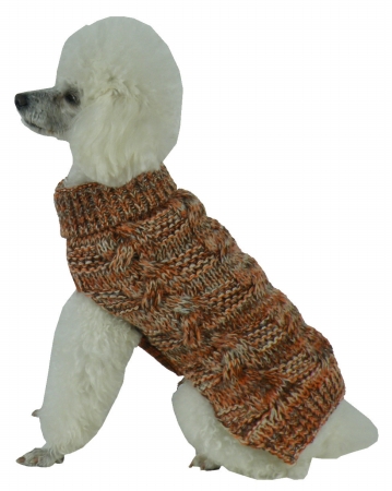 Royal Bark Heavy Cable Knitted Designer Fashion Dog Sweater- Extra Small - Pet Life SW16TNOXS