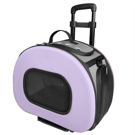 Picture of Pet Life B51PLMD Tough-Shell Wheeled Collapsible Final Destination Pet Carrier- Purple - Medium