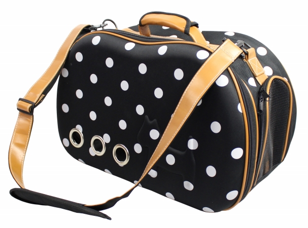 Picture of Pet Life B55PDMD Fashion Dotted Venta-Shell Perforated Collapsible Military Grade Designer Pet Carrier&#44; Polka Dotted - Medium