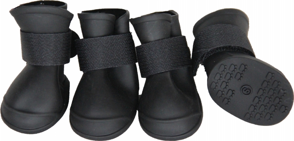 Picture of Pet Life F30BKLG Elastic Protective Multi-Usage All-Terrain Rubberized Dog Shoes- Black - Large