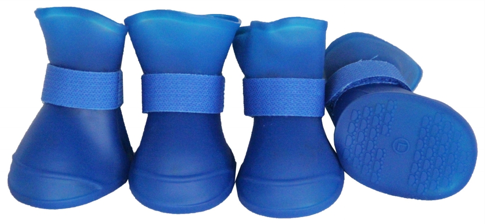 Elastic Protective Multi-Usage All-Terrain Rubberized Dog Shoes, Blue - Large