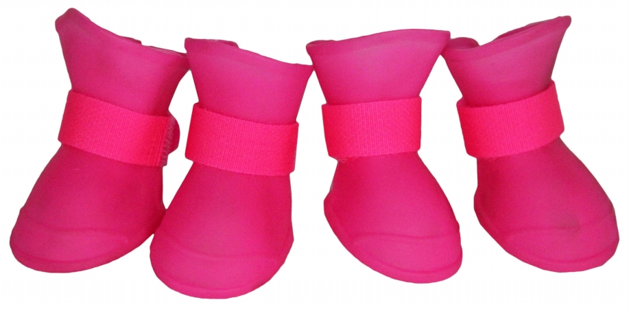 Picture of Pet Life F30PKMD Elastic Protective Multi-Usage All-Terrain Rubberized Dog Shoes- Pink - Medium