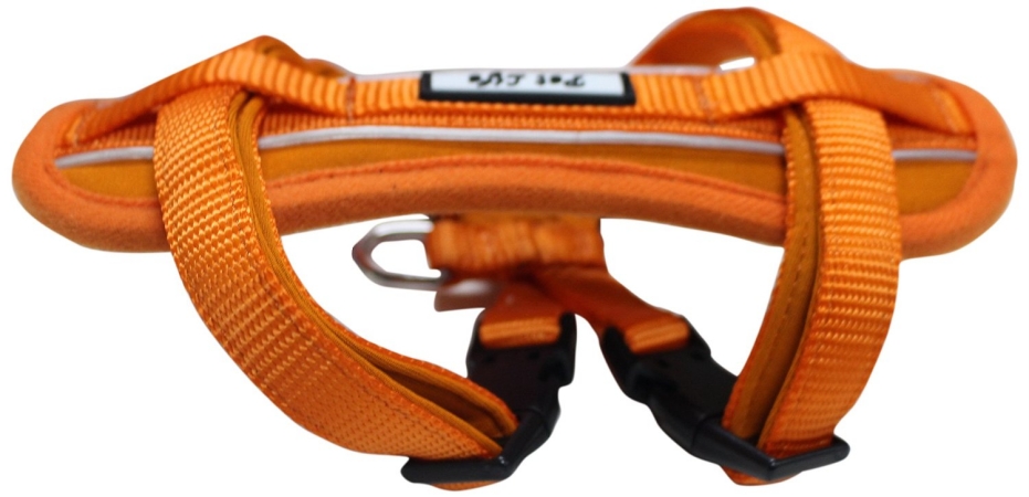 Picture of Pet Life HA2ORSM Mountaineer Chest Compression Adjustable Reflective Easy Pull Dog Harness- Orange - Small