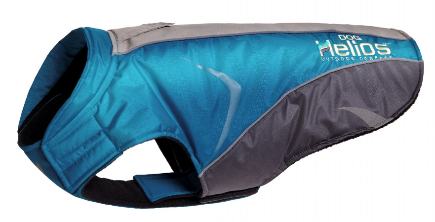 Picture of Pet Life JKHL2BLMD Helios Altitude-Mountaineer Wrap-Hook Eye Adhesive Protective Waterproof Dog Coat  Blue - Medium