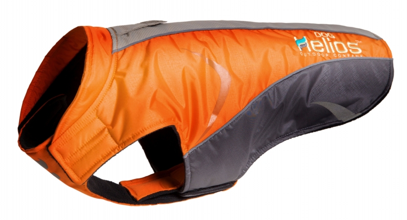 Picture of Pet Life JKHL2ORSM Helios Altitude-Mountaineer Wrap-Hook Eye Adhesive Protective Waterproof Dog Coat  Orange - Small