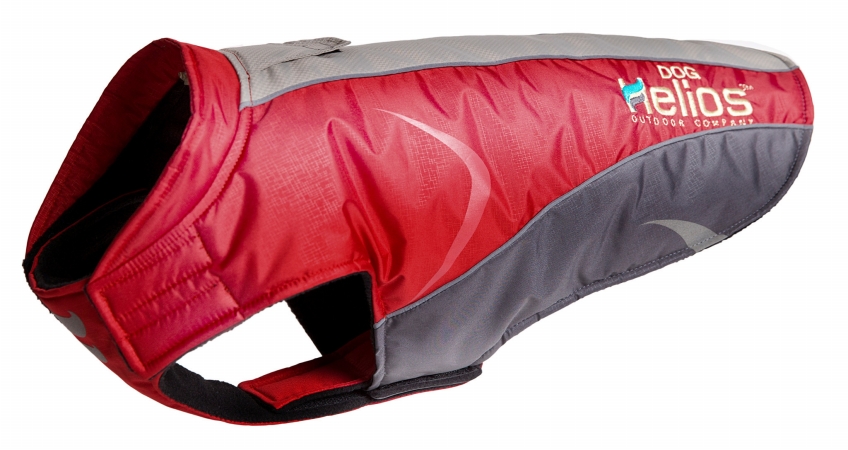 Picture of Pet Life JKHL2RDMD Helios Altitude-Mountaineer Wrap-Hook Eye Adhesive Protective Waterproof Dog Coat  Red - Medium