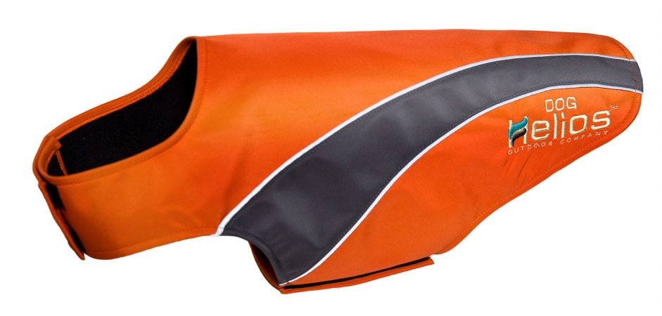 Picture of Pet Life JKHL7ORSM Helios Octane Softshell Neoprene Satin Reflective Dog Jacket with Blackshark technology- Orange - Small