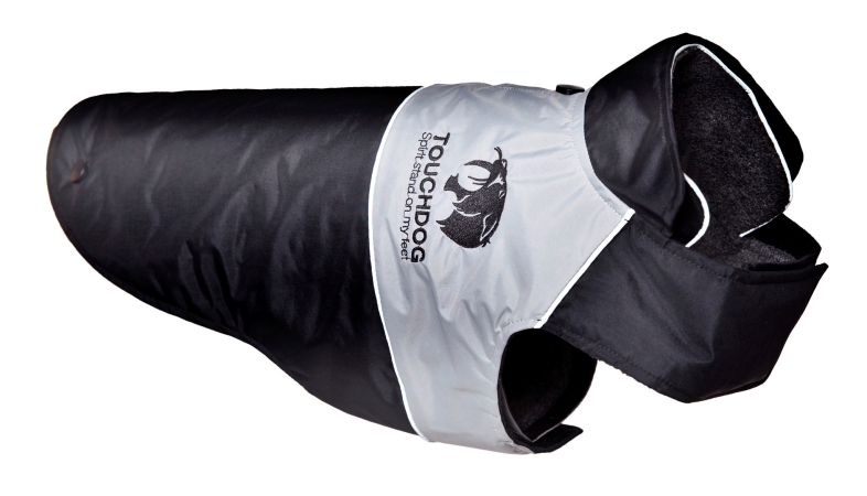 Picture of Pet Life JKTD4BKLG Touchdog Lightening-Shield Waterproof 2-in-1 Convertible Dog Jacket with Blackshark technology- Black - Large